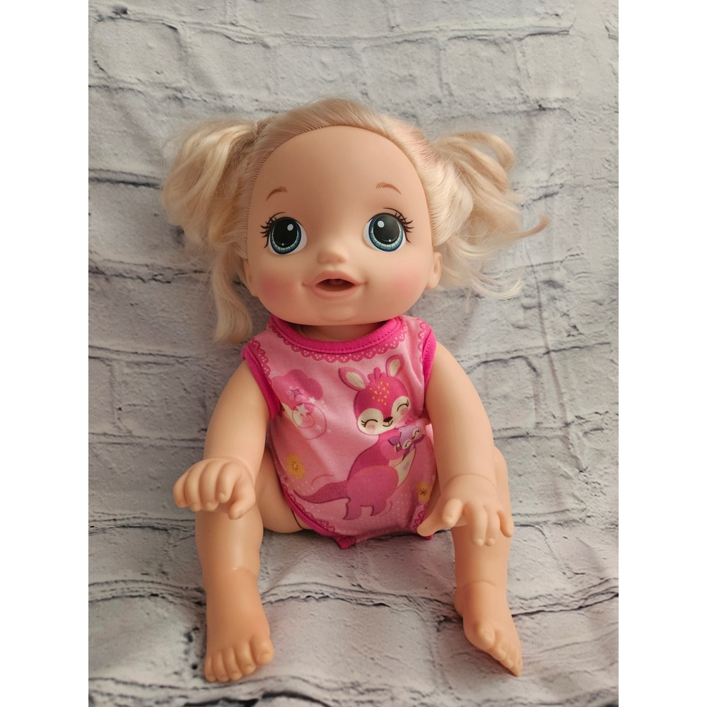 Baby Alive Blonde Crawling Interactive Baby Doll Pink Bodysuit C2688